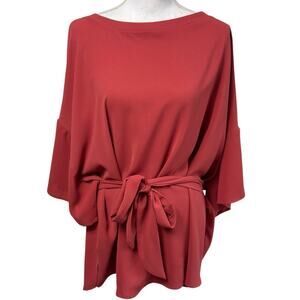 CHLOE DAO BOUTIQUE PINK WOMEN TIE UP FLOWY BLOUSE SIZE 1X